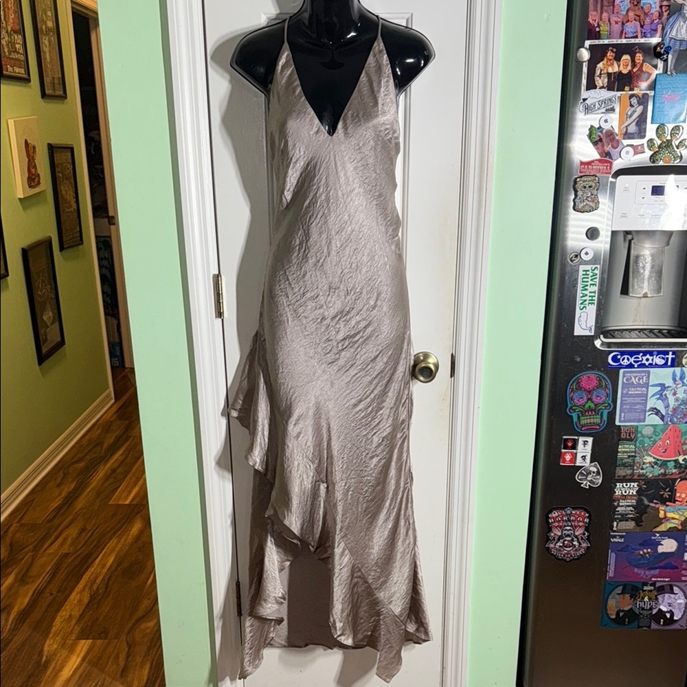 Backstage x Free People Dusty Pink Shimmery Asymmetrical Dancing Gown Size XS